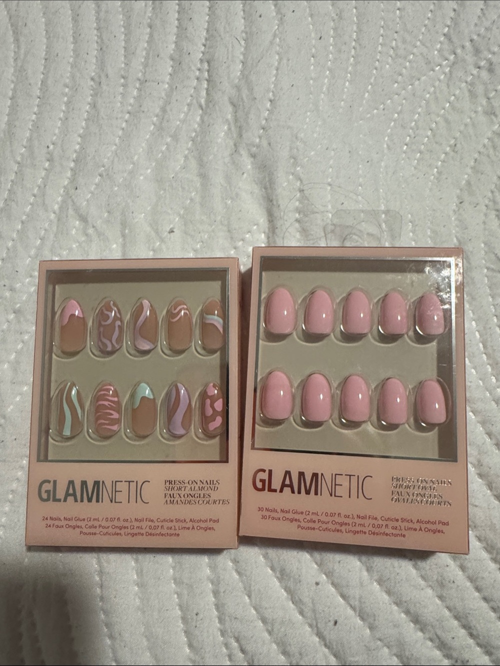 GLAMNETIC Pink & Nude Press-On Nails Set